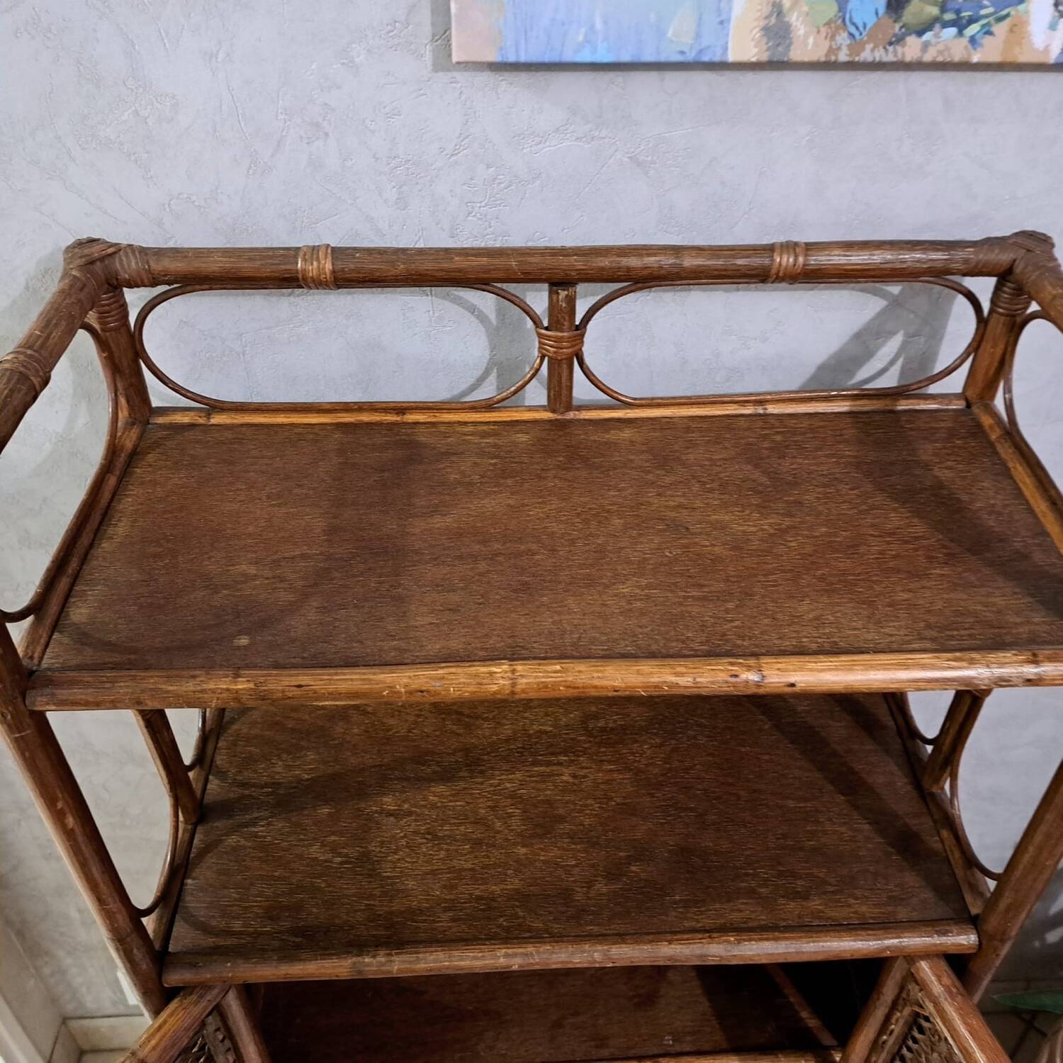 Rattan shelf