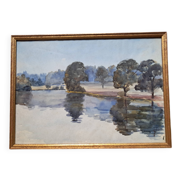 Tableau ancien représentant un paysage