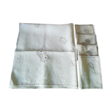 Tablecloth and linen towels has butterfly pattern