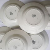 Set of 6 old St Amandinoise St Amand vintage soup plates