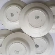 Set of 6 old St Amandinoise St Amand vintage soup plates