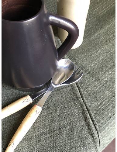 Vintage Hemp Tablecloth Dyed Khaki