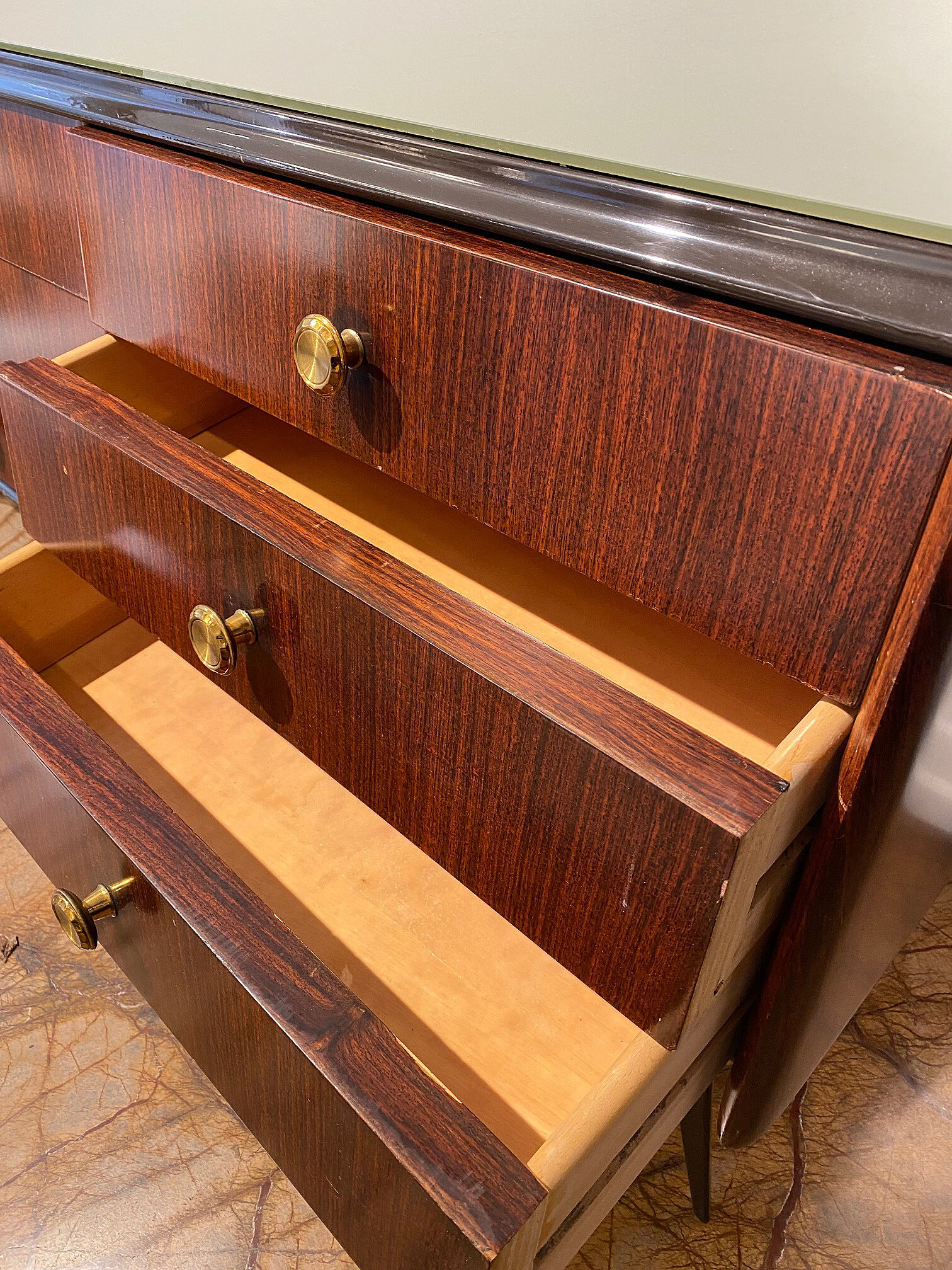 Nine Drawers Italian Mid-Century Chest of Drawers