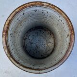 glazed ceramic vase with abstract flower decoration, signature to identify