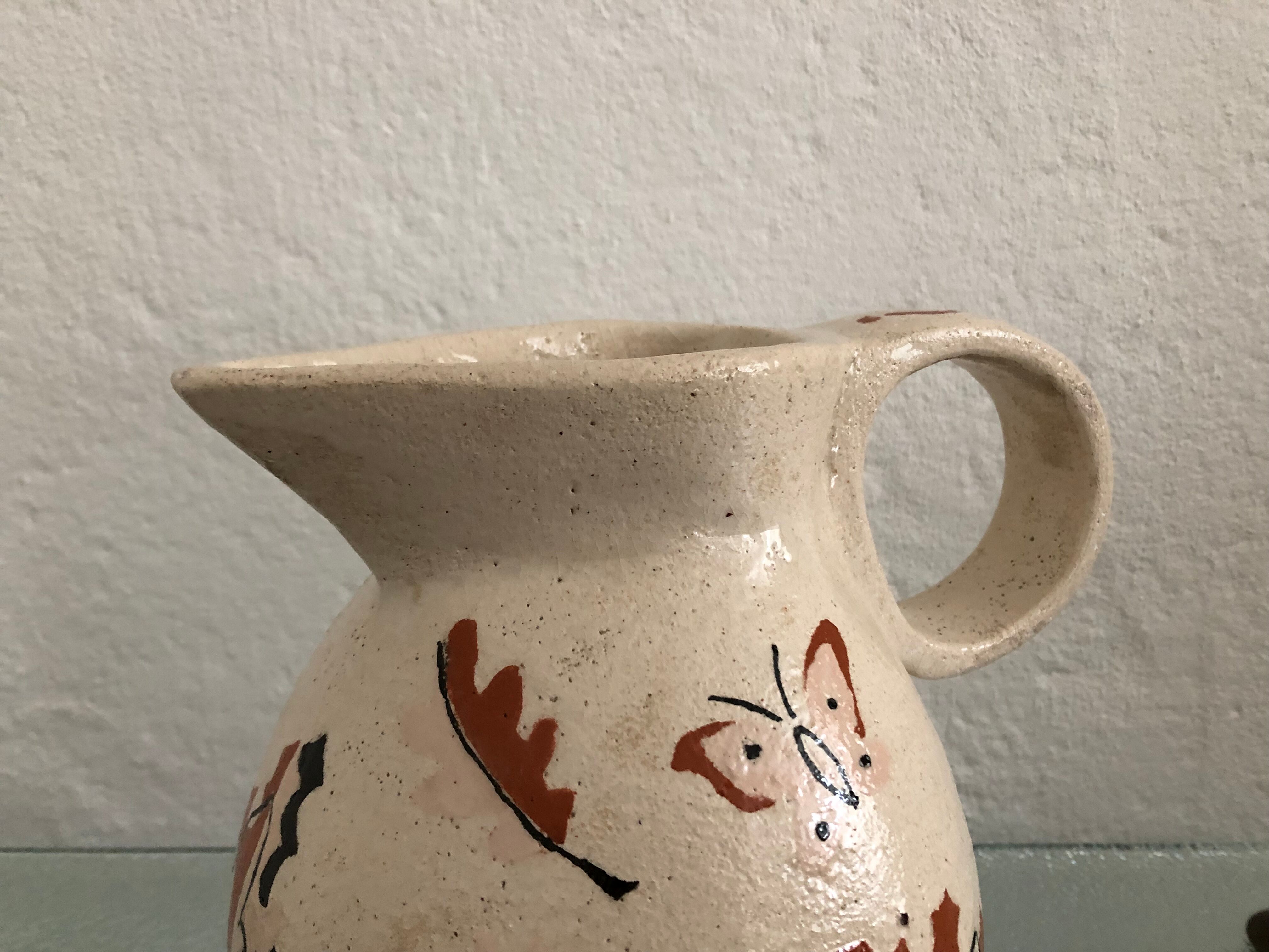 Vintage stoneware pitcher 1950