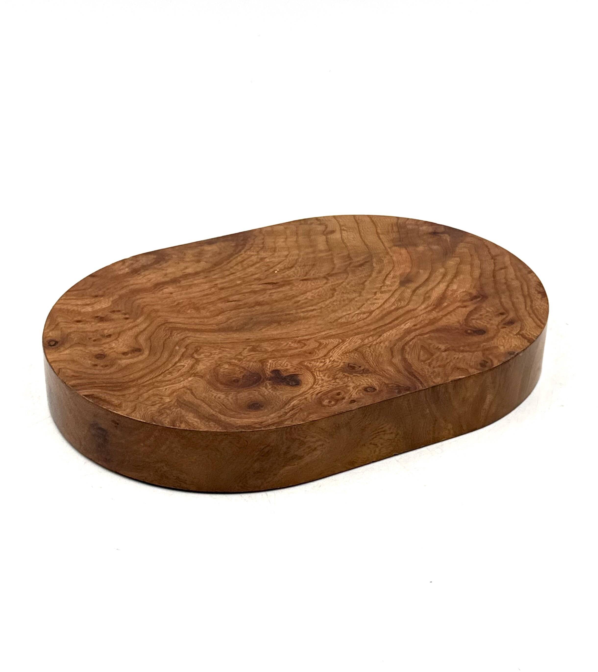 Mid-century olive wood ashtray, Italy ca. 1970