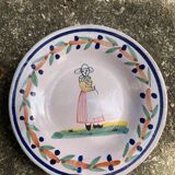 Mini earthenware plate Quimper signed PB