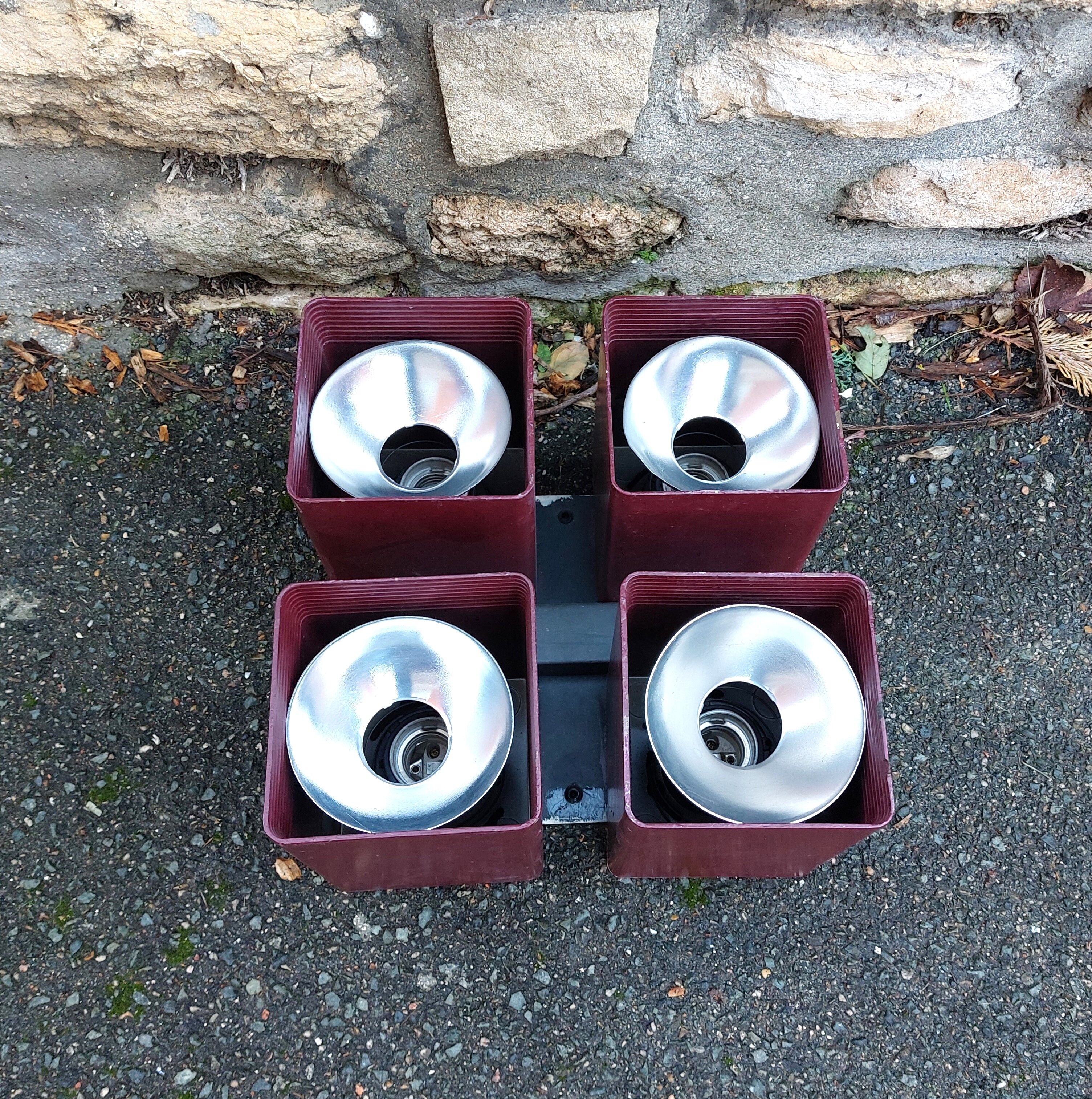 Pair of ceiling lights RAAK model Viervoud 1970's Vintage