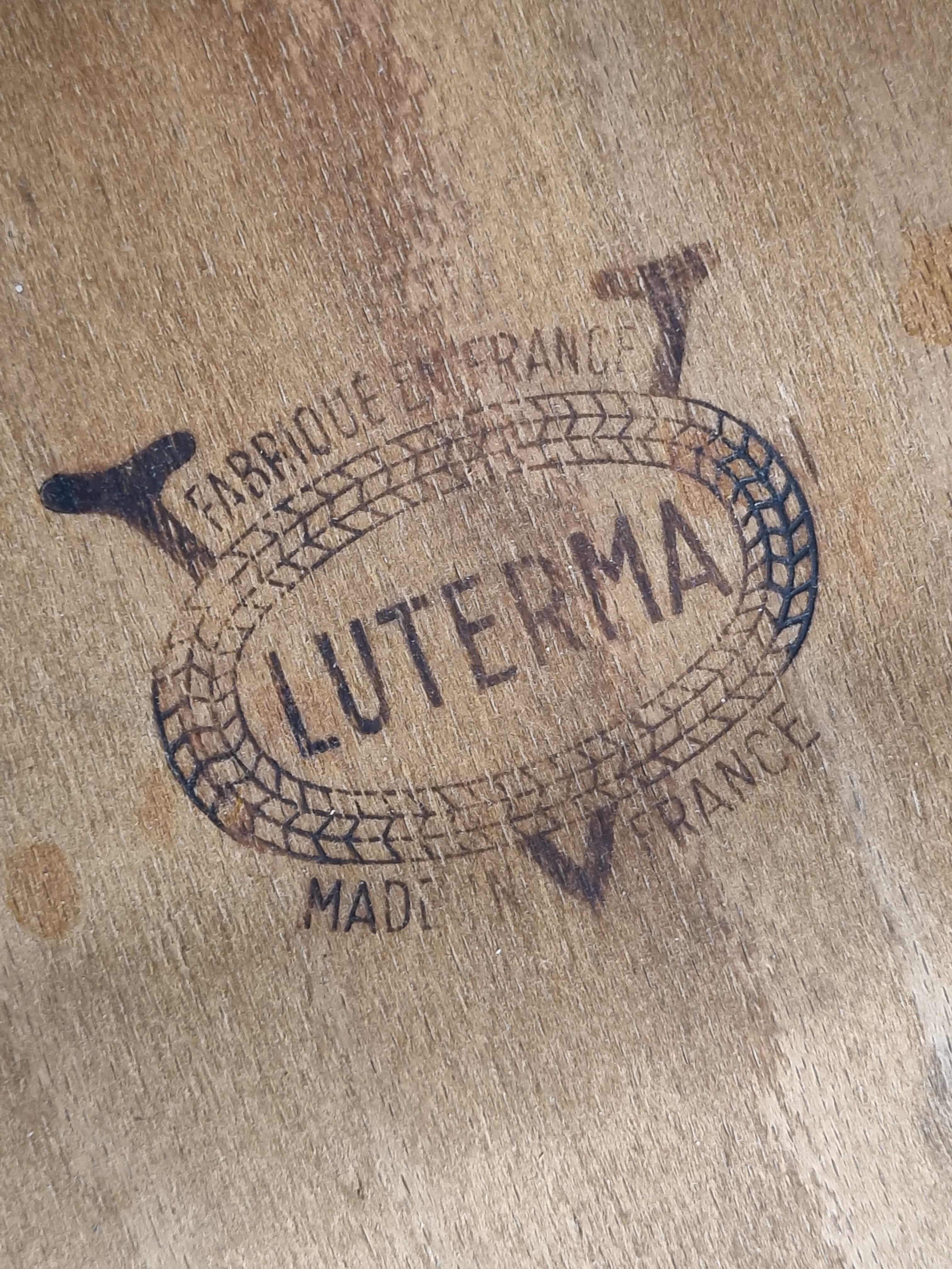 Ensemble de trois chaises bistrot vintage "Luterma", années 40/50