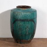 Antique emerald green enamelled vase (c.1820) #12