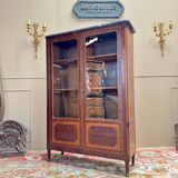 E. Bourdot Showcase In Louis XVI Marquetry Stamped XVIII Eme