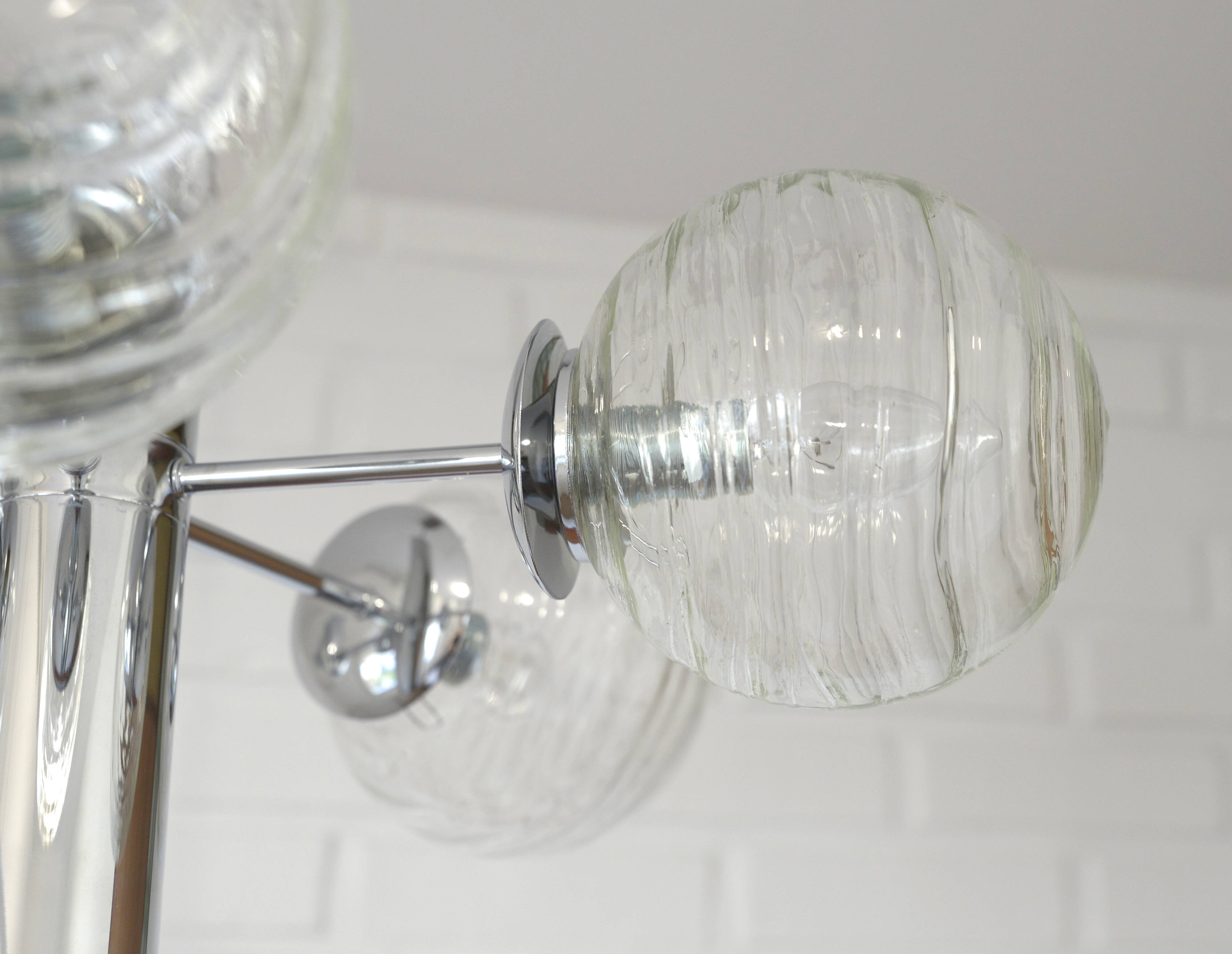 Vintage Pendant Light / Mid Century Modern Sputnik / Chrome Hanging Lamp