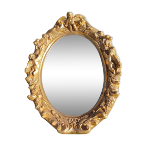 Miroir ovale et doré