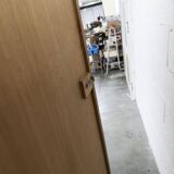 Armoire penderie 1950 pieds compas portes coulissantes plateau neuf