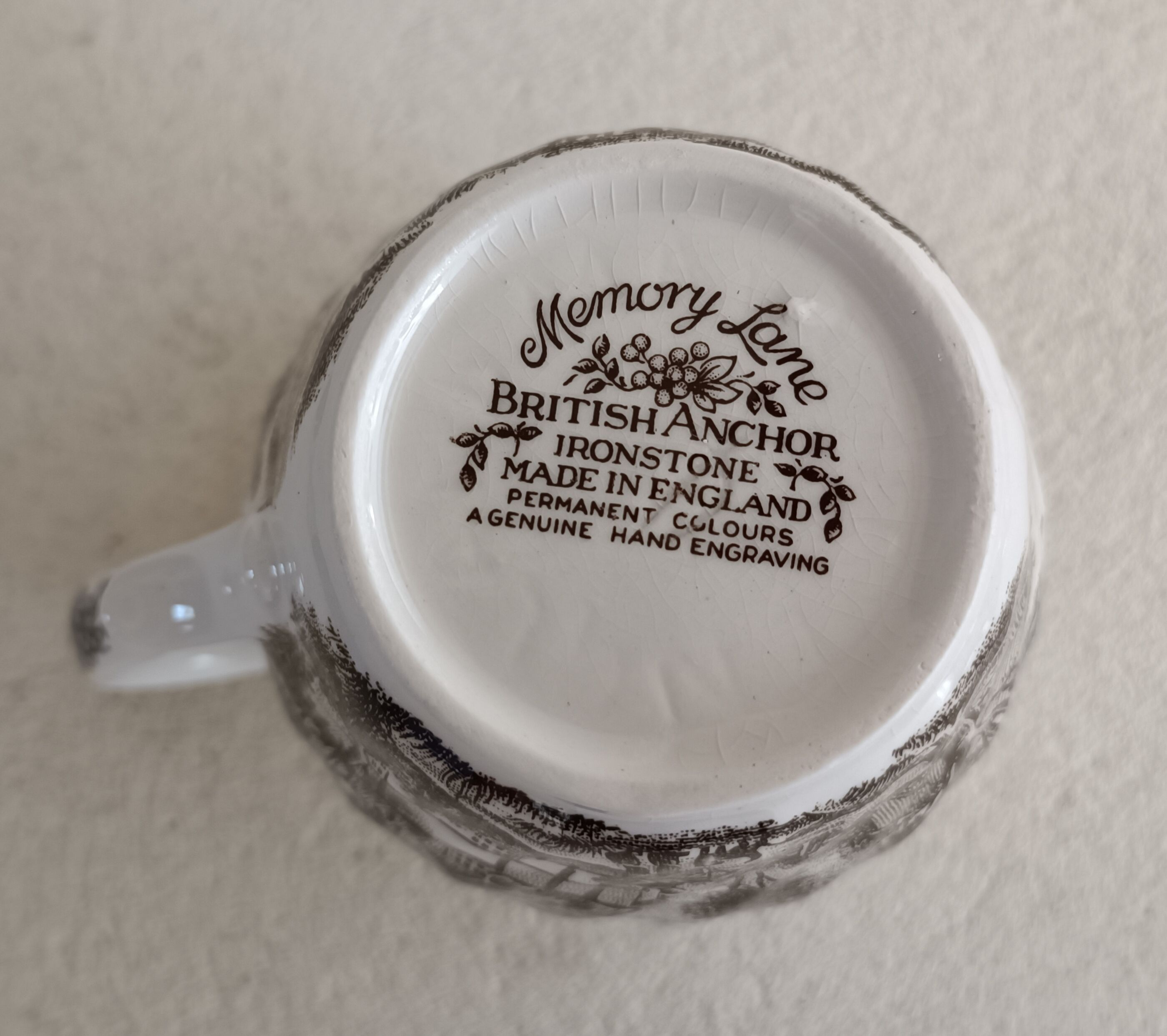 Creamer ironstone British Anchor