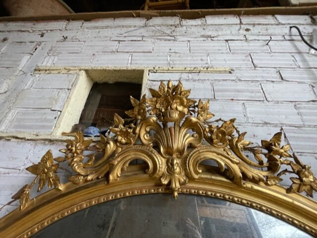 Oval Mirror Louis XV gilded wood