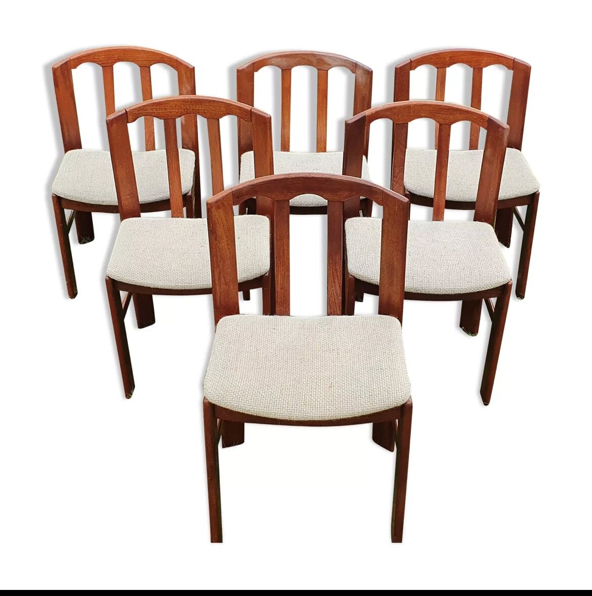 Set of 6 chairs in solid teak Roche Bobois 1960/1970