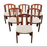 Set of 6 chairs in solid teak Roche Bobois 1960/1970