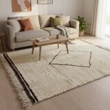 Traditional handmade pure wool rug, size 150 x 250 cm