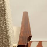 Scandinavian armchair and foot rest beige buckle design by H.lis