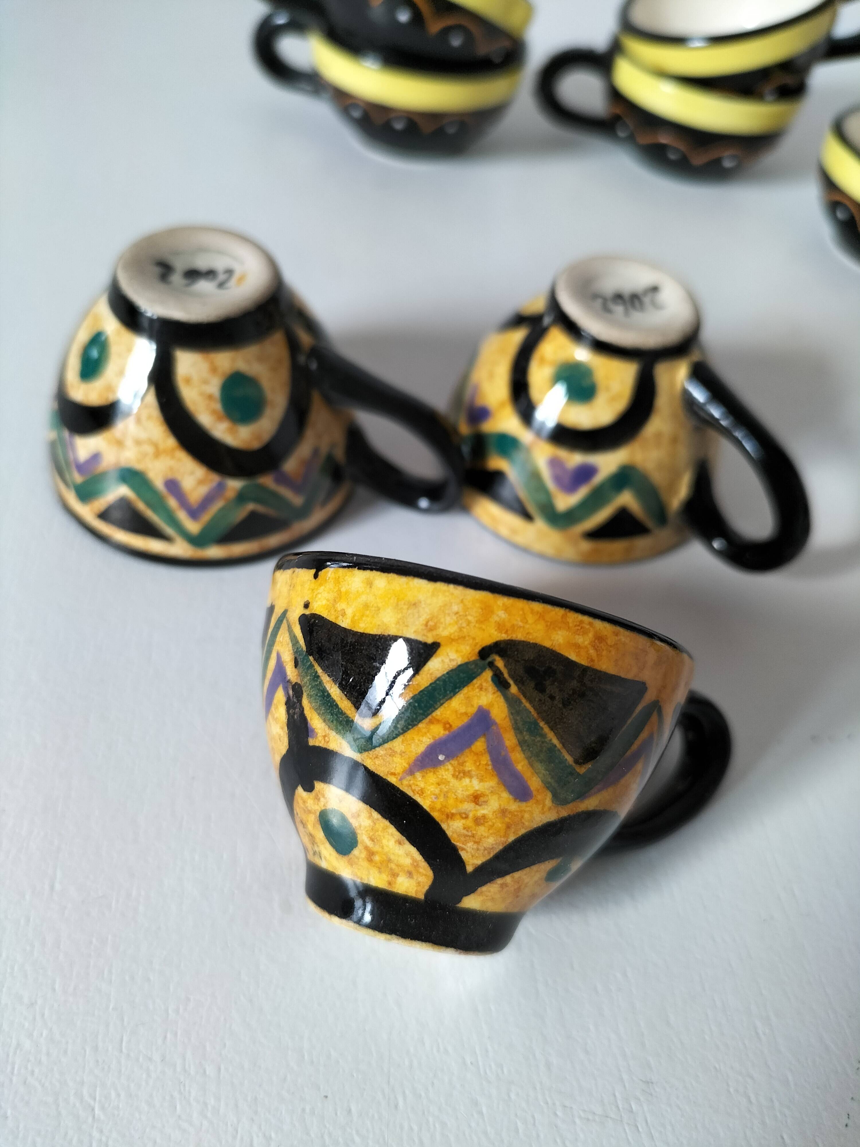 Vintage Breton mini cups – HB & St Jean – 9 pieces