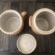 Set of 2 old pots in glazed stoneware