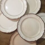 Set of 6 ivory scalloped dessert plates
