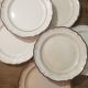 Set of 6 ivory scalloped dessert plates