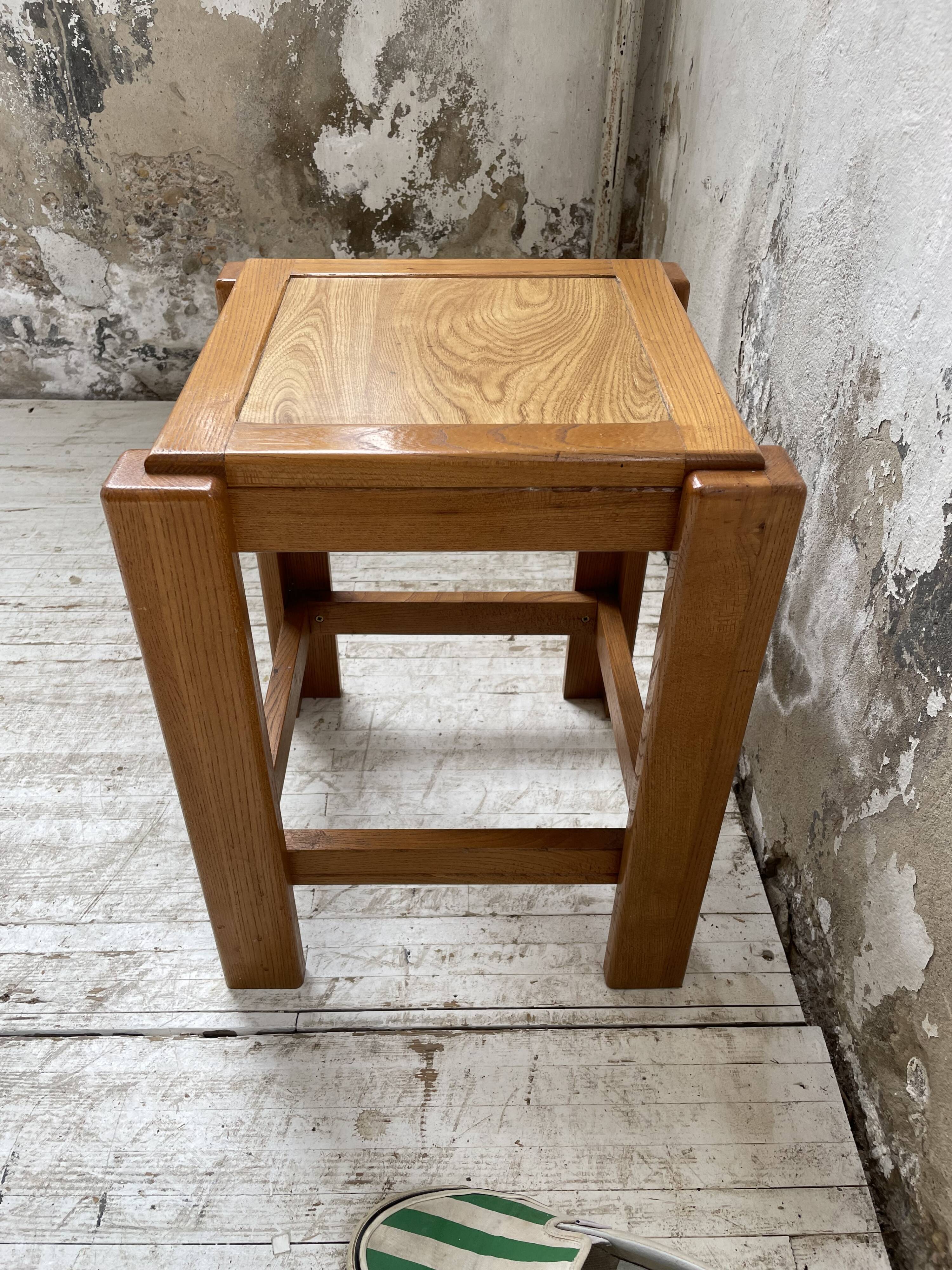 Solid elm stool Maison Regain