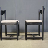 Vintage black wooden dining chairs, 1970s