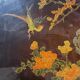 Vintage red / gold Chinese lacquer cabinet with flowers and birds