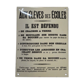 Enamelled plaque "to school students ....."