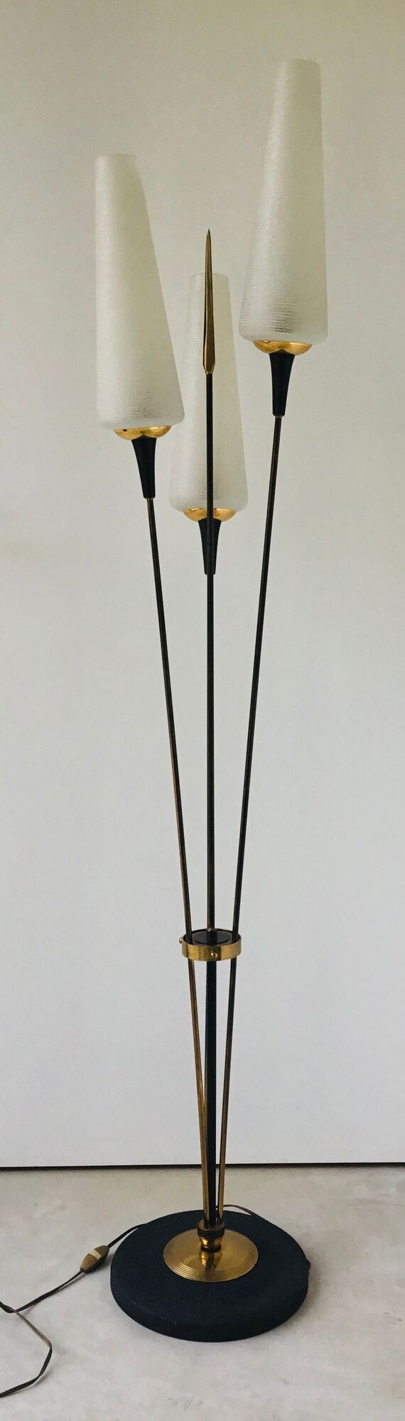 Reed floor lamp with 3 burners of the house Lunel - 1950