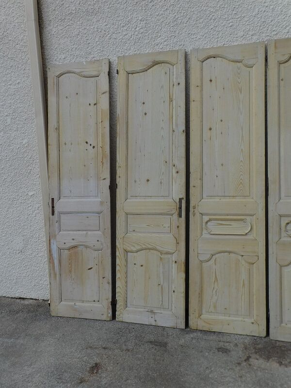 Set of 6 interior doors in fir of the nineteenth century