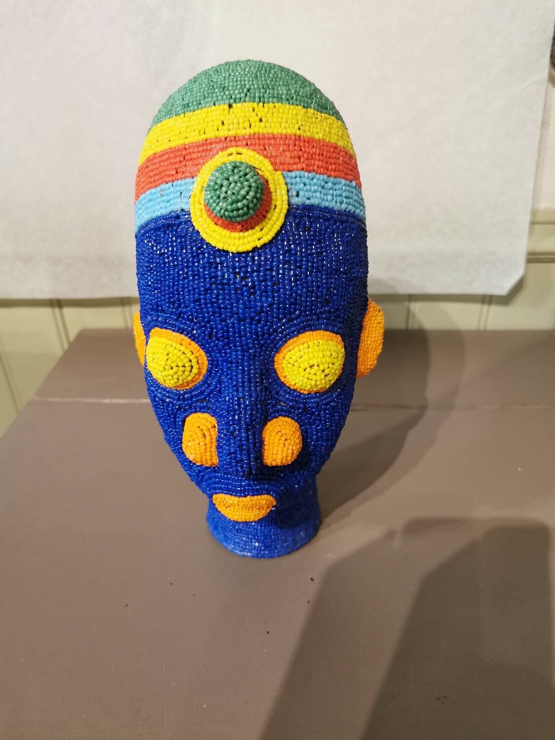 African beaded head