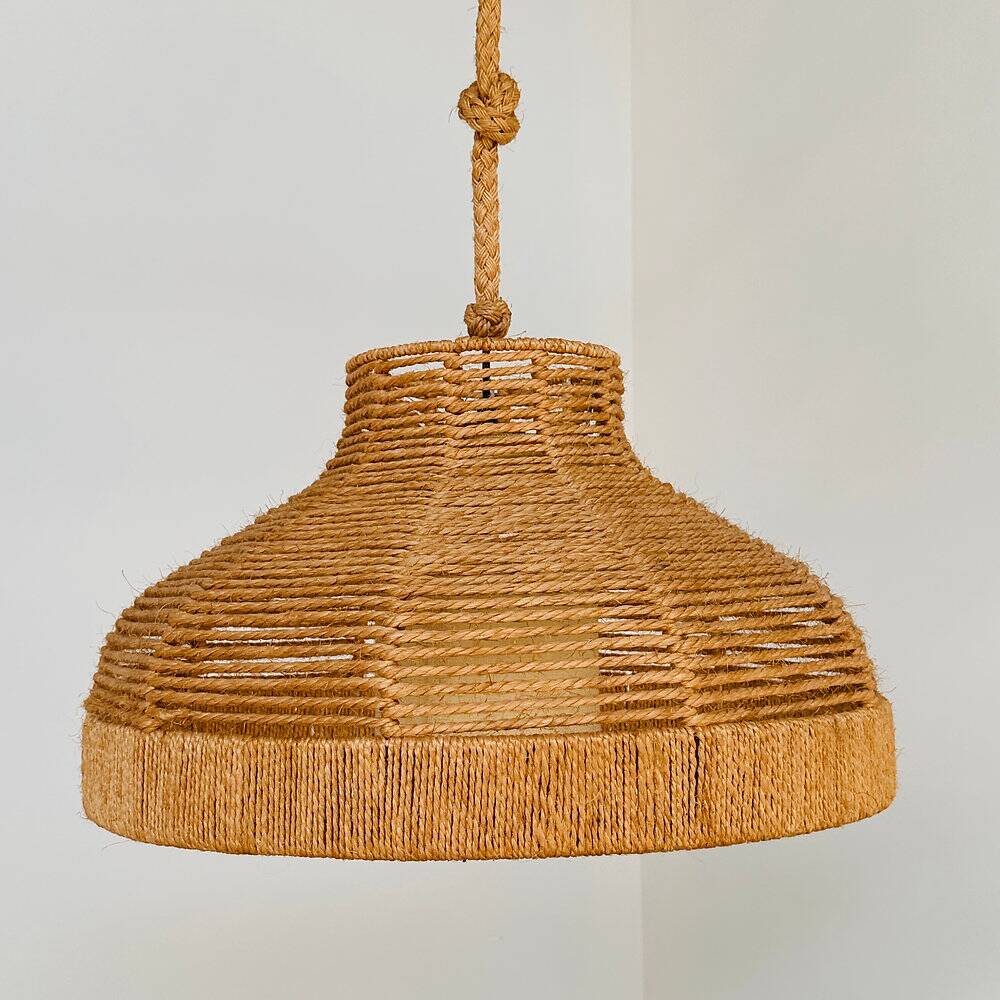 Large rope & jute pendant light, 1970s