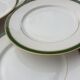 Set 6 porcelain plates Aux Lions de Faïence 1920 imperial green and gold