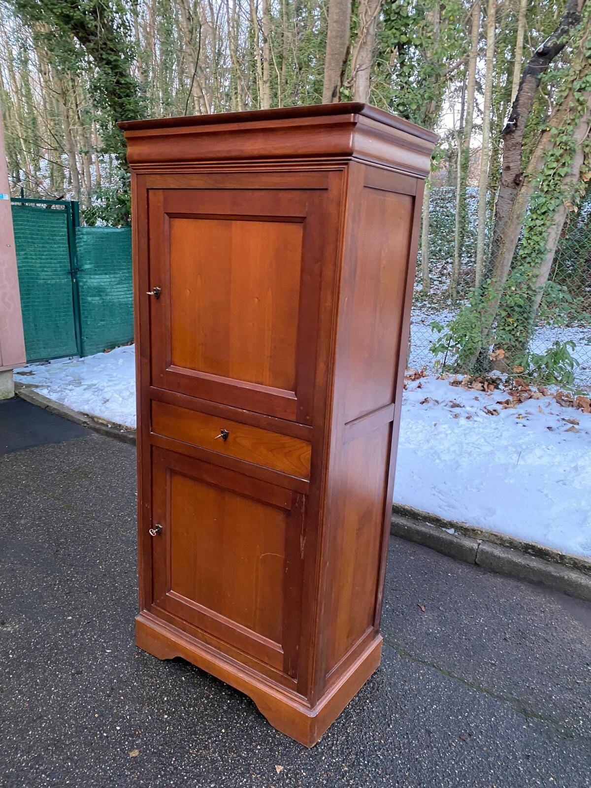 Louis Philippe style solid wood barn wardrobe from the 20th century.