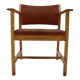 1960s Borge Mogensen Oak and Leather Desk Chair, Denmark