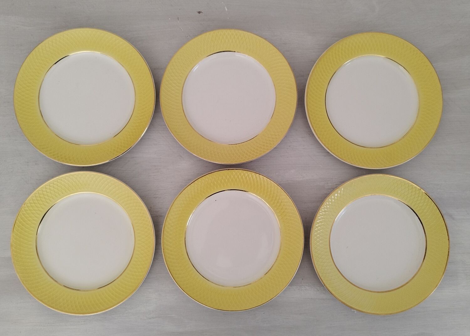 Flat Faience Plates Orchies Moulin des Loups Vintage