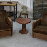 Pair of Art Deco velvet club chairs in the style of Jules Leleu, 1930s