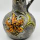 Large vintage floral relief vase