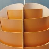 Hanging lamp made of plastic slats by Lars Schiøler for Hoyrup Lighting Denmark 1976.