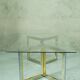 Italian modern brass and chrome coffee table, 1970