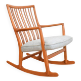 Fauteuil à bascule en chêne ML33 de Hans J. Wegner pour A/S Mikael Laursen, années 1950