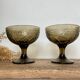 6 vintage Luminarc smoked glass fruit bowls