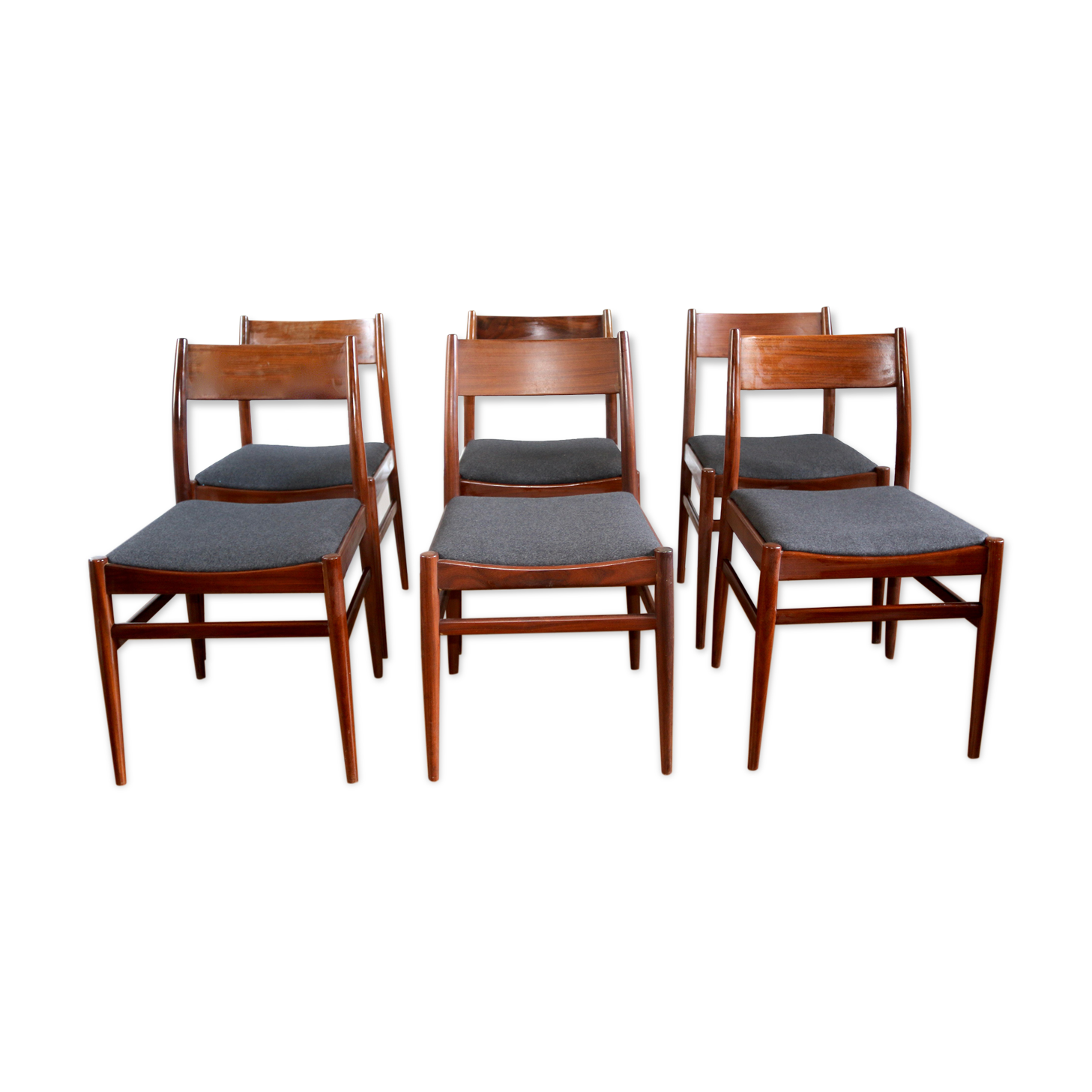Set of 6 Scandinavian vintage teak chairs Gessef 1960