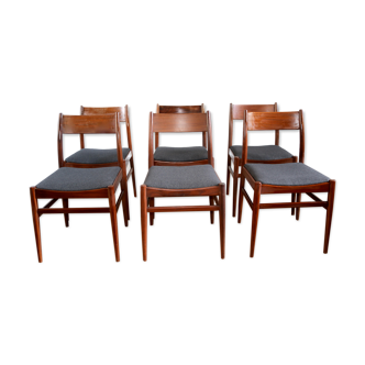 Set of 6 Scandinavian vintage teak chairs Gessef 1960