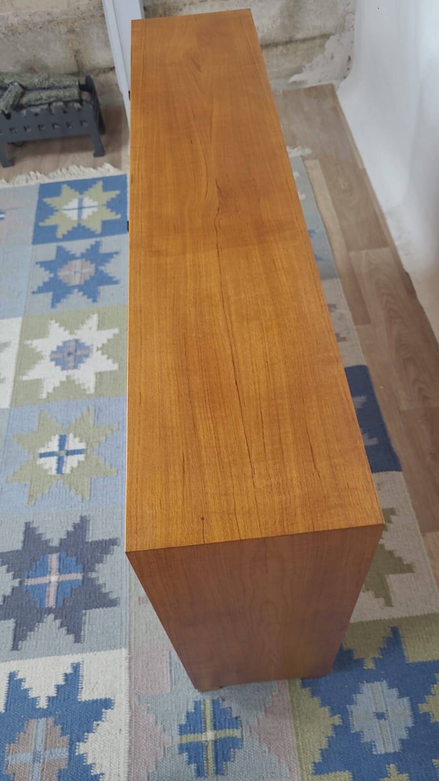 Low Scandinavian bookcase with 2 drawers and a side door – Denmark 1960