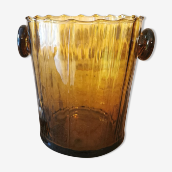 Ice bucket, amber glass